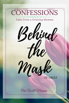 A young mother's short journaling of her struggle with mental illness. This story, titled "Behind the Mask Of Grief," she talks about how she wears a mask to hide her grief and depression during a routine day of errands and how she "lets it all go" when she is alone after she projects her emotions onto an unaware passerby.
